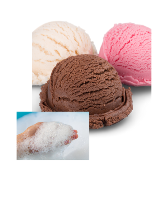 Bubble Scoops | Whipped Bath Ice Cream Bubbles Foaming bath treats with a tropical fruit twist